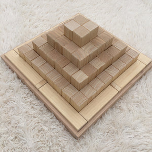 Natural Giant Square Pyramid Block Set WITHOUT Play Tray - Blocks Only