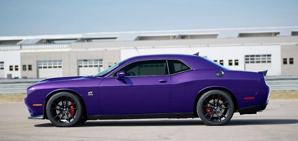 2023 Dodge Challenger R/T Scat Pack 1320 in Plum Crazy. The 2023 Dodge Challenger and Dodge Charger lineup will pay homage to the muscle car pair with seven special models, the return of a rainbow of heritage colors, an expansion of SRT Jailbreak models, a commemorative “Last Call” underhood plaque for all 2023 Charger and Challenger vehicles and a new, customer-focused vehicle allocation process.