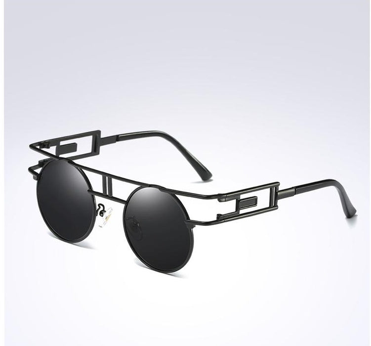 Unisex Steampunk Oval 'Around the World' Alloy Polarized Sunglasses
