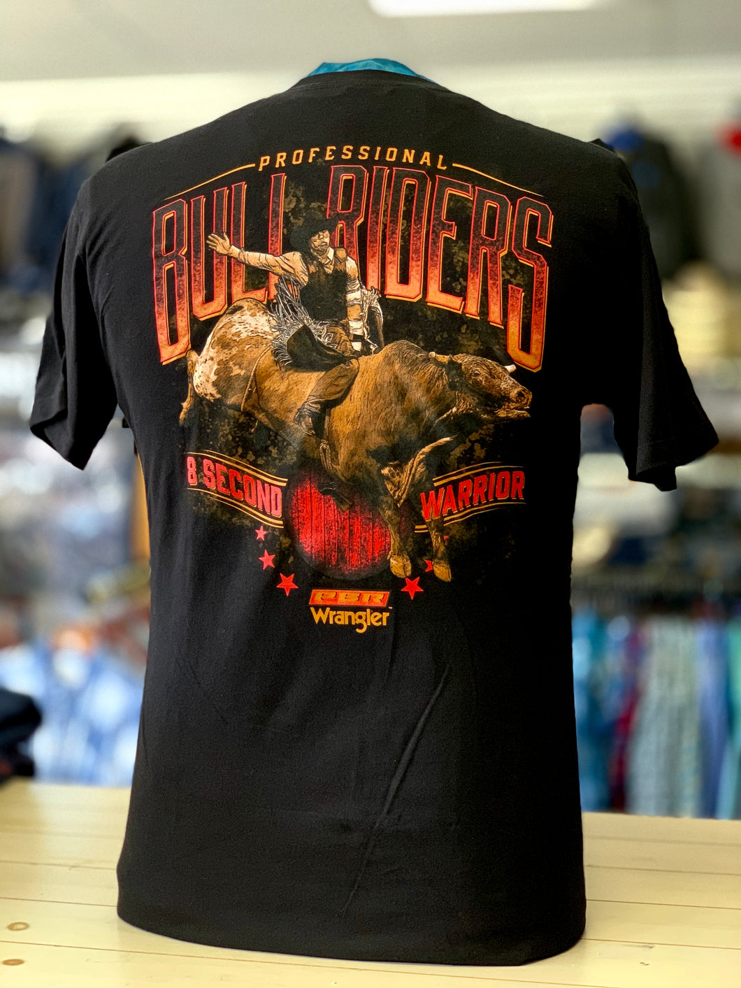 wrangler pbr logo shirts