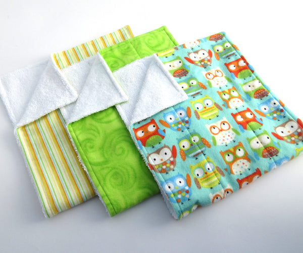 owl burp cloths