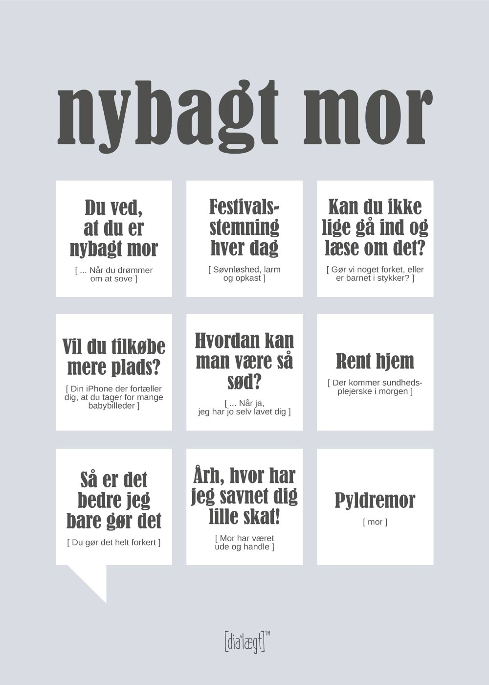 Nybagt Mor Plakat Køb Online Dialægt.dk