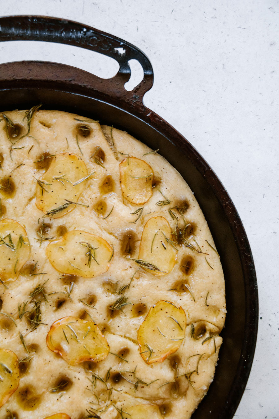 Smor-Kitchen-Potato-Rosemary-and-Garlic-Oil-Skillet-Focaccia-Recipe