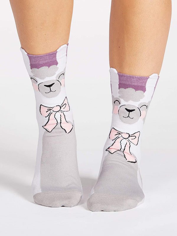 Cute llama socks with ears that stick up!