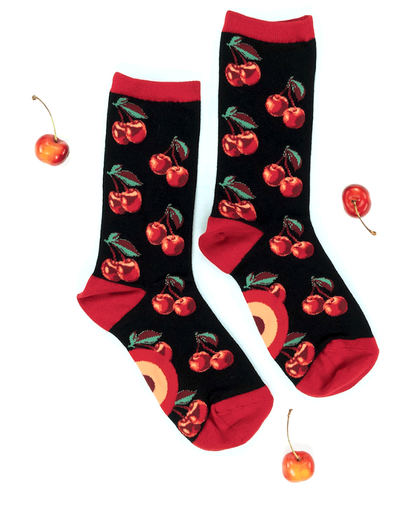 Cherry patterned socks for women are on trend for summer 2023