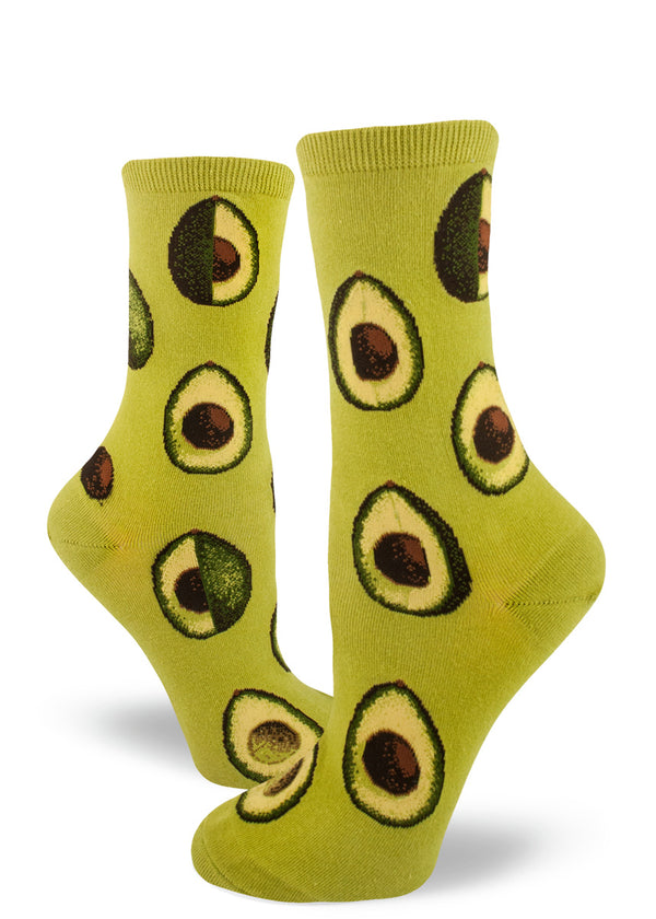 Avocado Phase Crew Socks | Holy Guacamole! Fun Sock with Avocados - ModSock