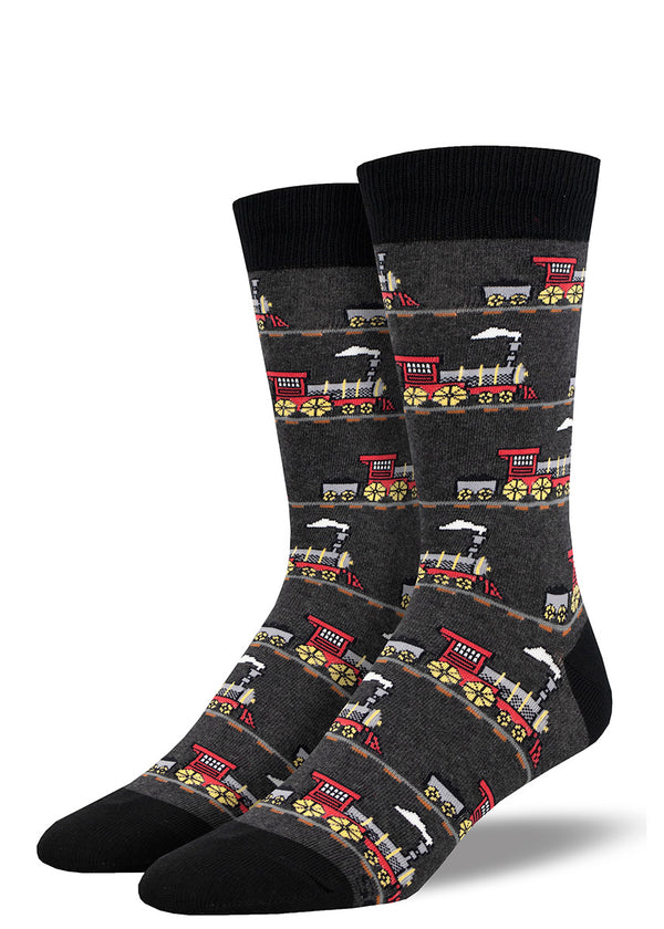 Choo Choo Train Men's Socks | Gift for Railfans & Train Buffs - Cute ...