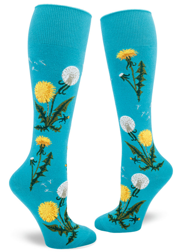 Dandelion Roll-Top Knee Socks | Floral Knee-High Sock Style - Cute But ...