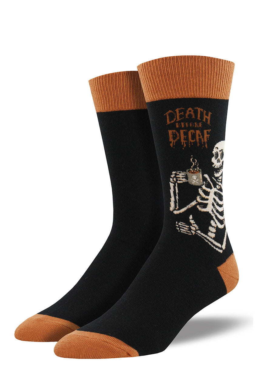 Death Before Decaf Socks | Men's Coffee Socks with Funny Sayings - ModSock