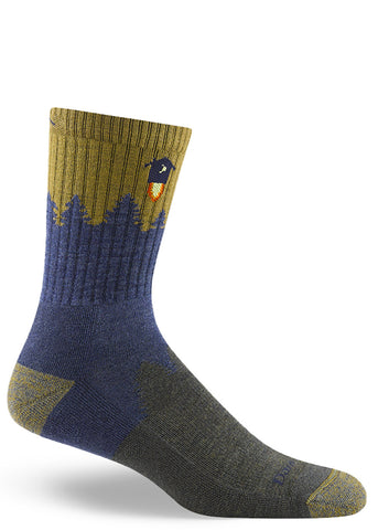 Men's Charcoal Fish Light Cushion Wool Socks