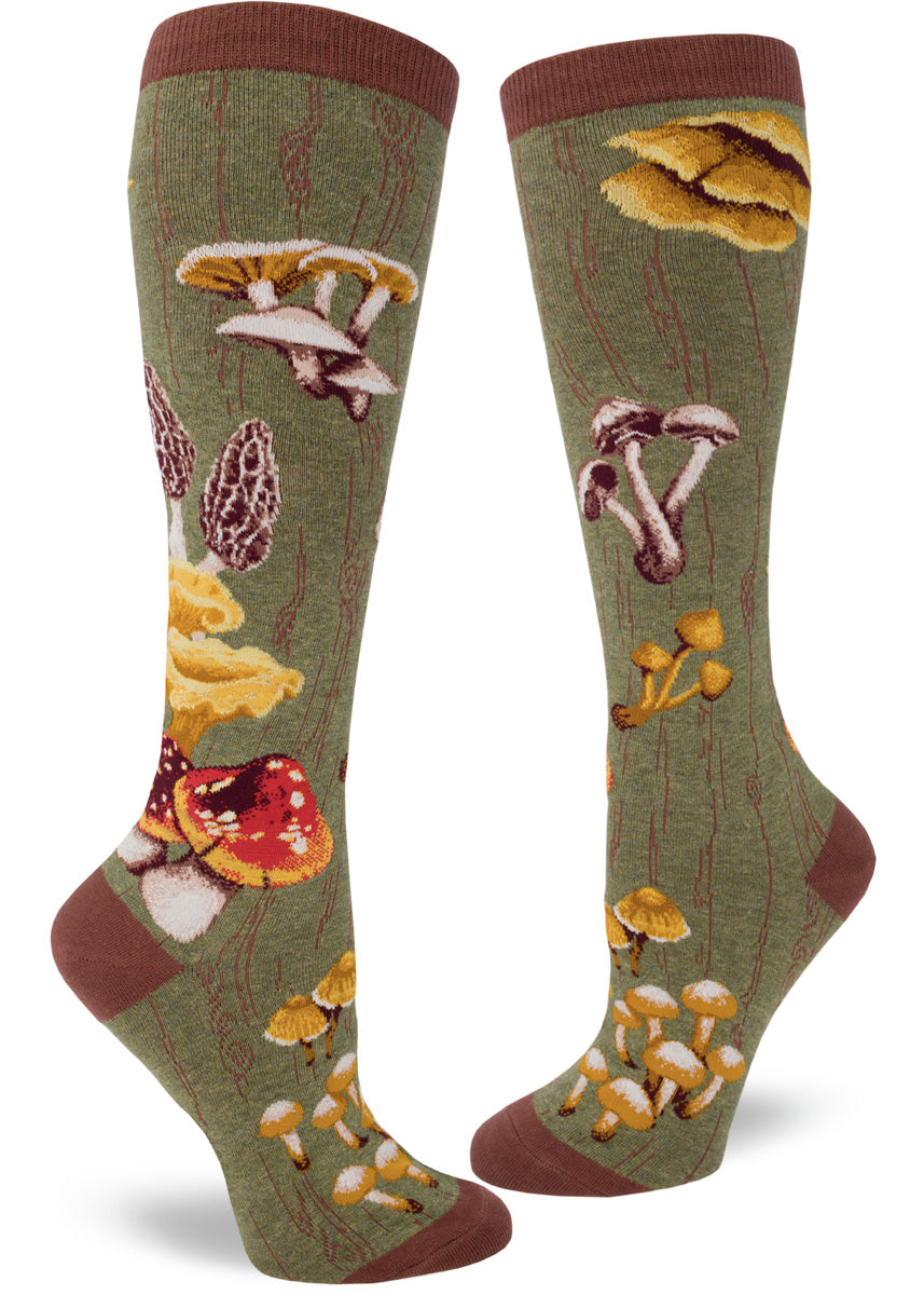 Mushroom Knee Socks | Unique Socks for Mushroom Hunters - Cute But ...