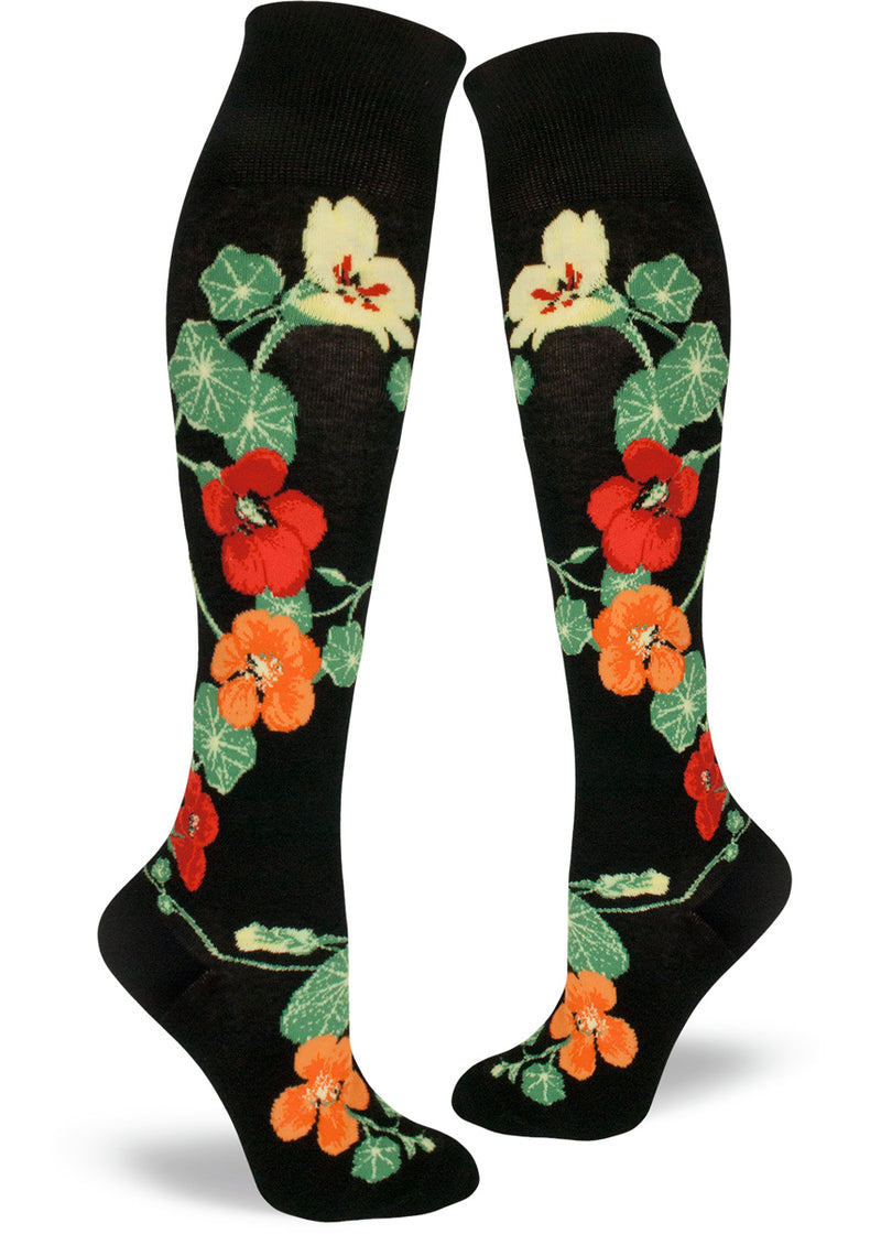 Nasturtiums Knee Socks | Beautiful Floral Socks by ModSocks - Cute But ...