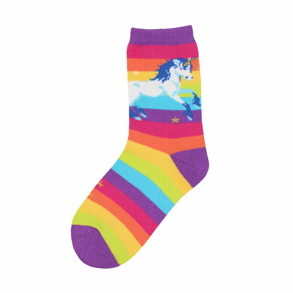 Rainbow Unicorn Socks for Kids | Prancing Unicorn Kids' Crew Socks ...