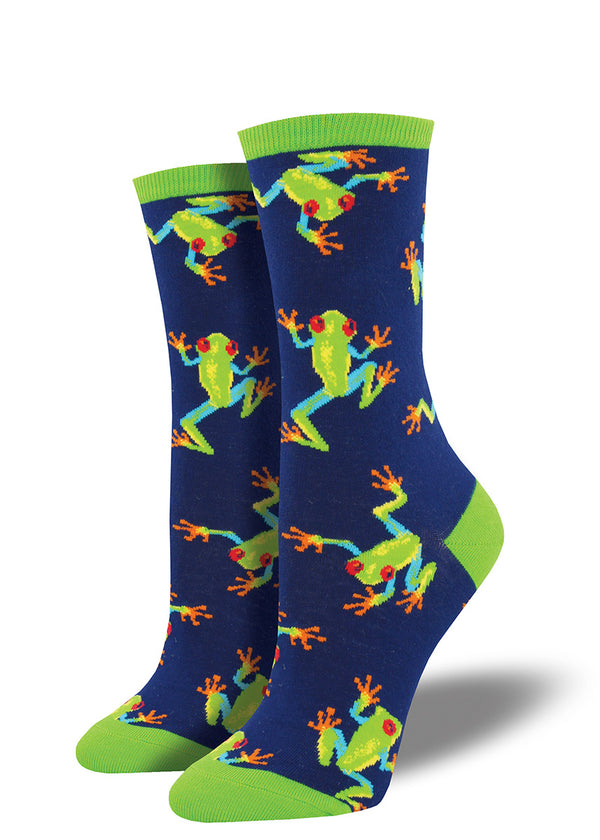 Tree Frogs Womens Socks Cute Colorful Frog Socks For Women Cute But Crazy Socks