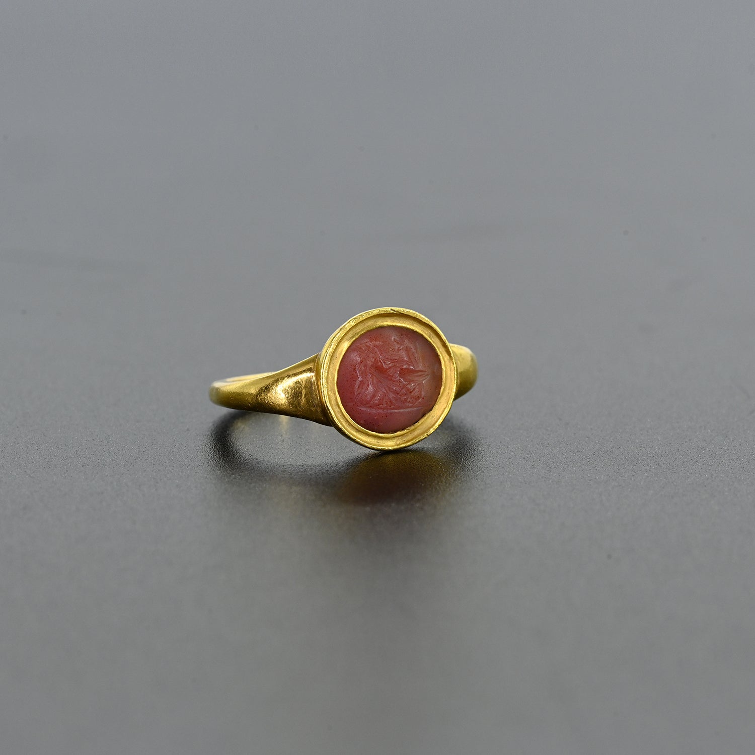 A Roman Carnelian Intaglio Ringstone, Roman Imperial Period, ca. 1st century CE