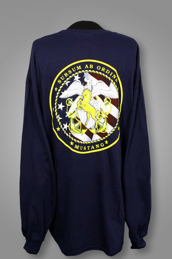 Navy Blue Long Sleeve Mustang T-Shirt – Mustang Loot