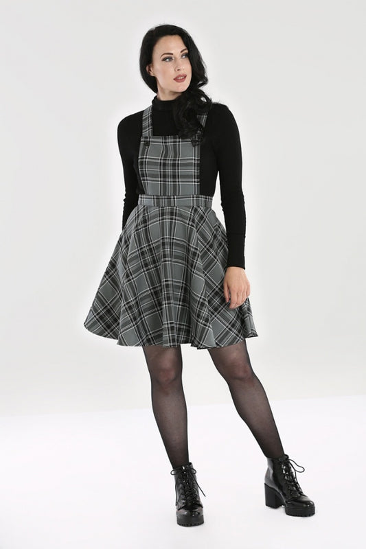 Dakota Black Denim Pinafore Dress, Hell Bunny, NZ