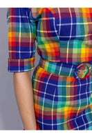 June Rainbow Check Pencil Dress by Collectif