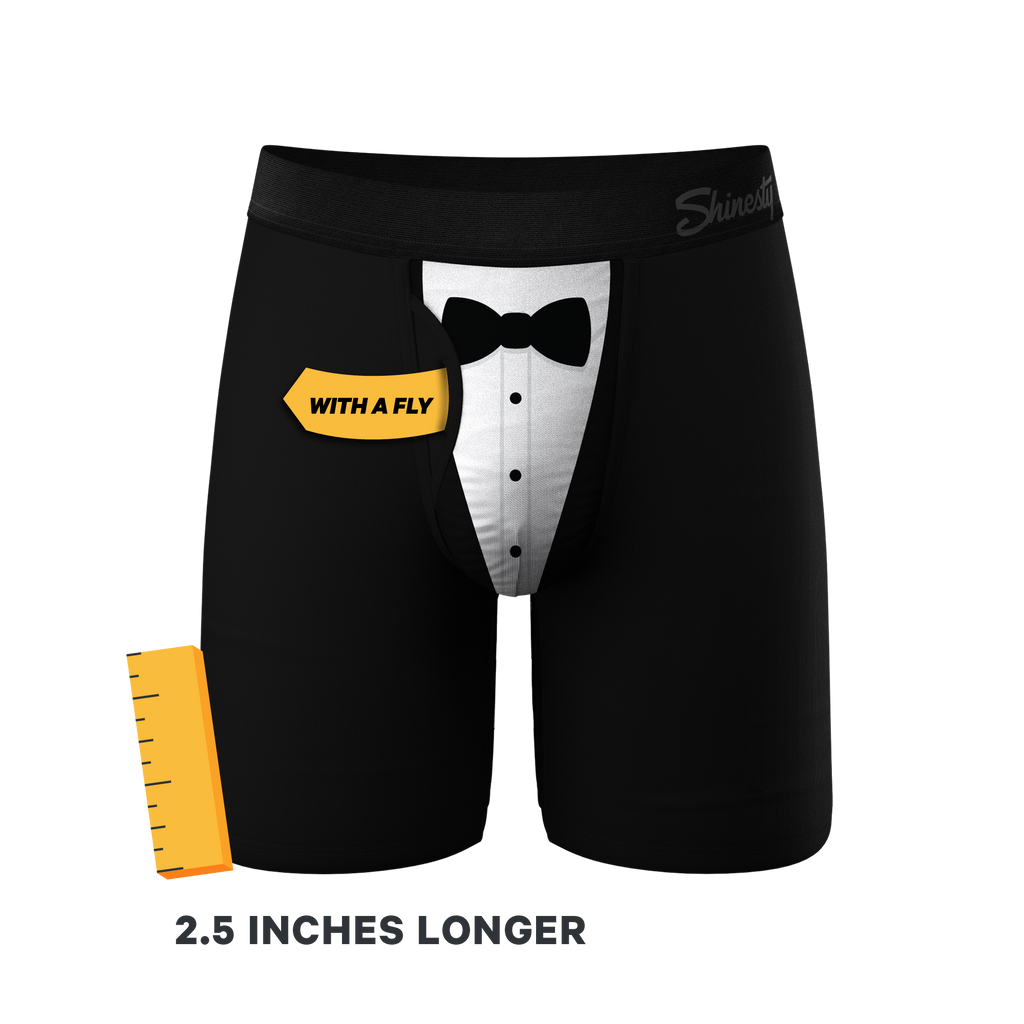 The 009 | Black Tuxedo Long Leg Ball Hammock® Pouch Underwear With Fly
