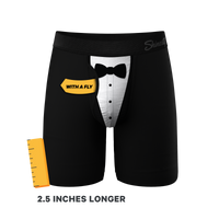 The 009 | Black Tuxedo Long Leg Ball Hammock® Pouch Underwear With Fly