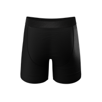 Black Tuxedo Ball Hammock® Pouch Underwear, close-up fabric detail.