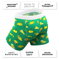 Green sandwiches and beer men’s boxers