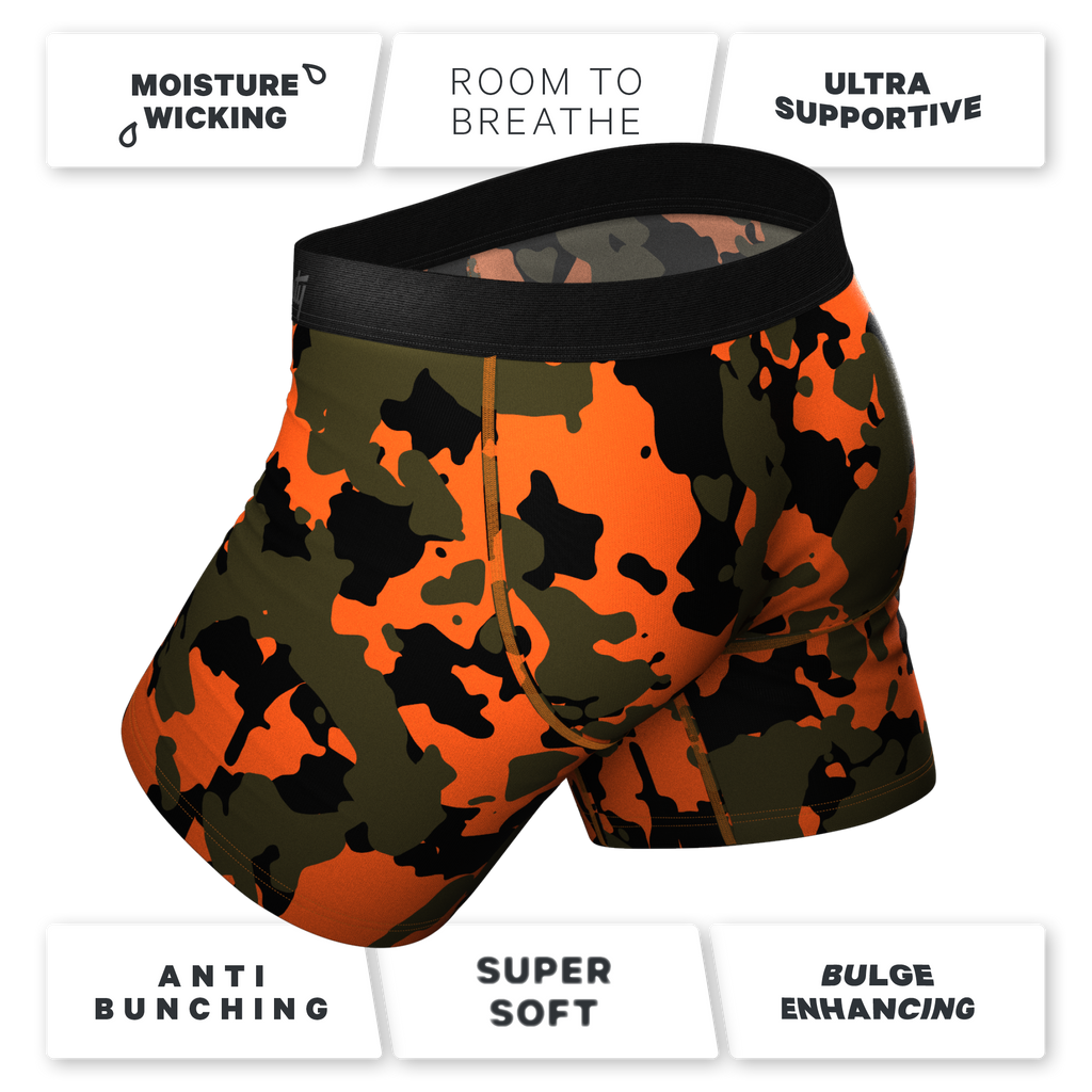 Boxer briefs with Ball Hammock® pouch for ultimate comfort during outdoor adventures.