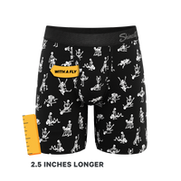 The Bare Back Bones | Glow in the Dark Skeletons Long Leg Ball Hammock® Pouch Underwear With Fly