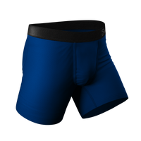 Dark blue Ball Hammock® pouch underwear with a classic design.