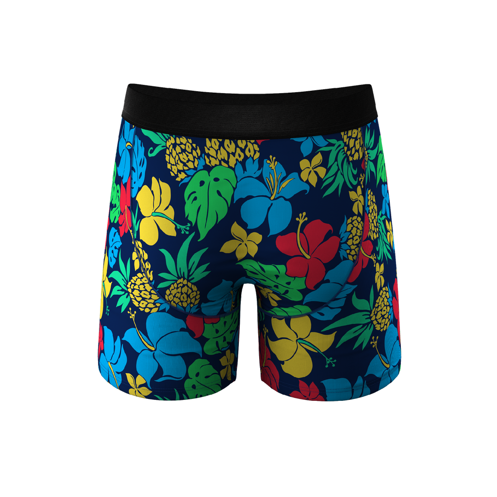 mens ball hammock floral print boxer with fly