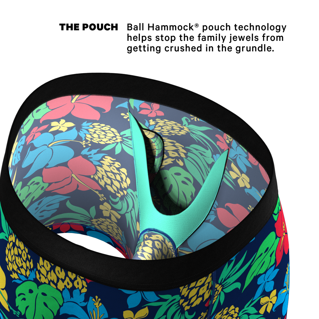 mens hawaiian floral boxers with fly