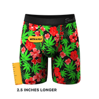 The Bongstera | Tropical Weed Long Leg Ball Hammock® Pouch Boxers With Fly