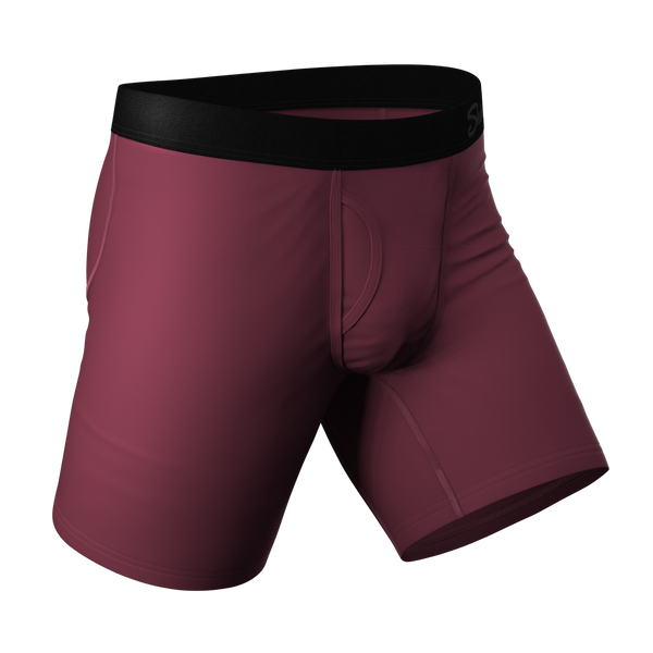 The Bordeaux | Mauve Long Leg Ball Hammock® Pouch Underwear With Fly
