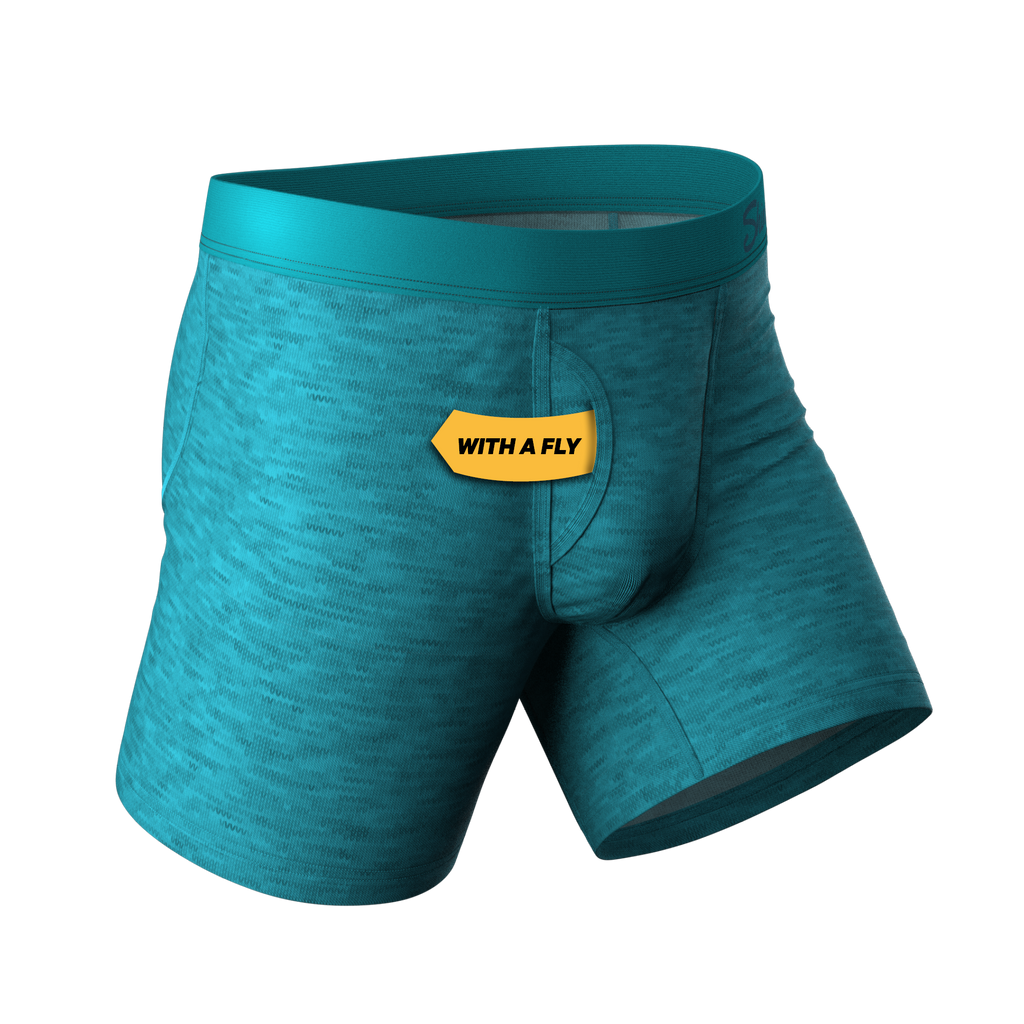 The Nerves of Teal | Teal Heather Ball Hammock® Pouch Underwear With Fly