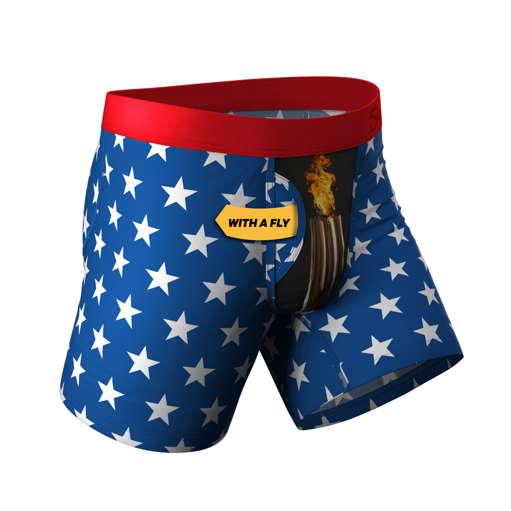 The Inferno | Torch & Flags Ball Hammock® Boxer Briefs With Fly