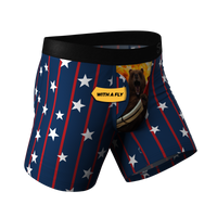 The Bearly Theres boxer briefs featuring a bear design on the front.