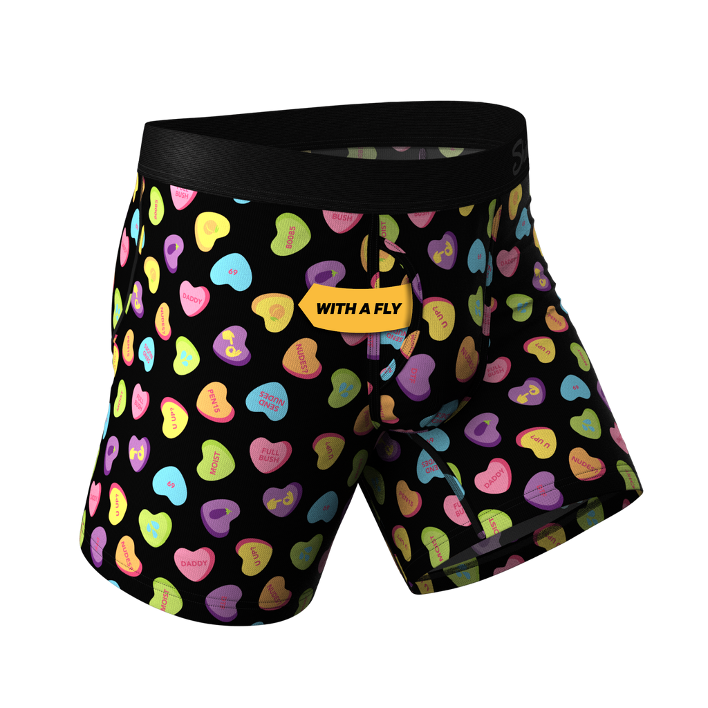 The Smooth Talker | Candy Hearts Ball Hammock® Pouch Underwear With Fly