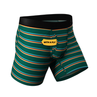 The Old Schooler | Retro Green Stripe Ball Hammock® Pouch Underwear With Fly