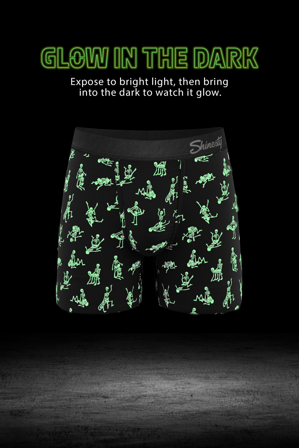 Glow in the Dark Skeletons Ball Hammock® Pouch Underwear Briefs featuring skeletal designs.