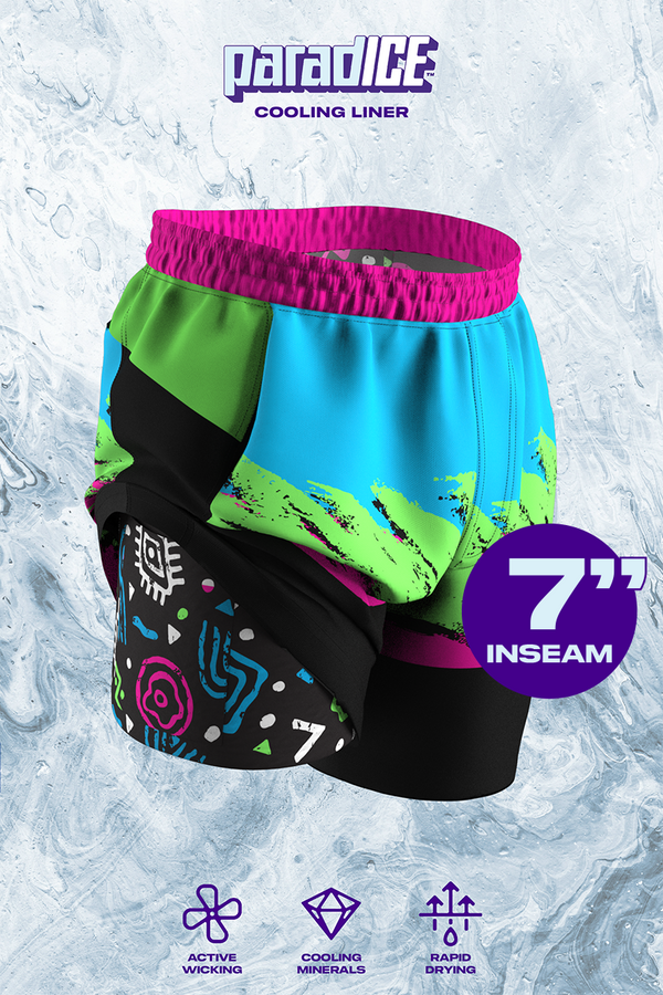 The Cherry Slushy | Neon Retro Ball Hammock® 7 Inch Athletic Shorts