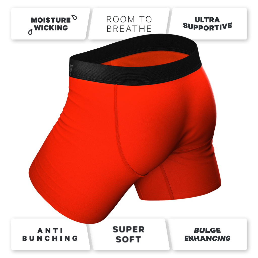 Coney Islands boxer briefs with Ball Hammock® pouch, featuring a hot dog print for ultimate comfort and support.