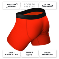 Boxer briefs with hot dog print Ball Hammock® pouch underwear.