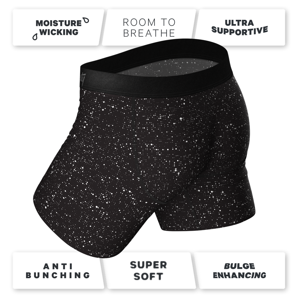 A close-up of Disco Ball Hammock® pouch underwear.