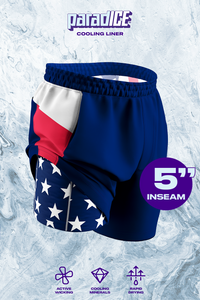 The Double Duty | American Flag Ball Hammock® 5 Inch Athletic Shorts