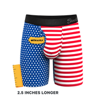 The Ellis Island | USA Flag Long Leg Ball Hammock® Pouch Underwear With Fly