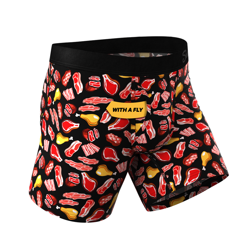 Meat Print Ball Hammock® Pouch Underwear With Fly | The Juicy Loins