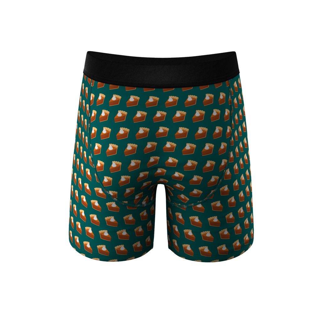 The Last Course | Pumpkin Pie Ball Hammock® Boxer Briefs, a unique pair of themed underwear with a cupcake pattern.