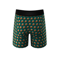 The Last Course | Pumpkin Pie Ball Hammock® Boxer Briefs, a unique pair of themed underwear with a cupcake pattern.