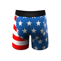 The Mascot | American Flag Ball Hammock® Pouch Underwear, a unique design with stars and stripes.
