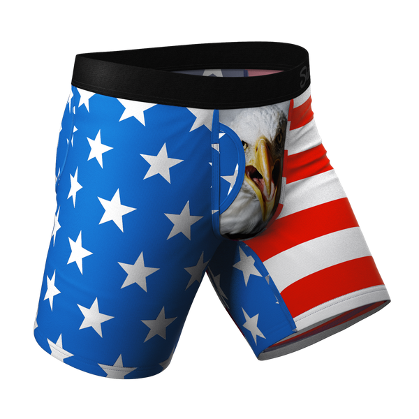 The Mascot | American Flag Long Leg Ball Hammock® Pouch Underwear With Fly